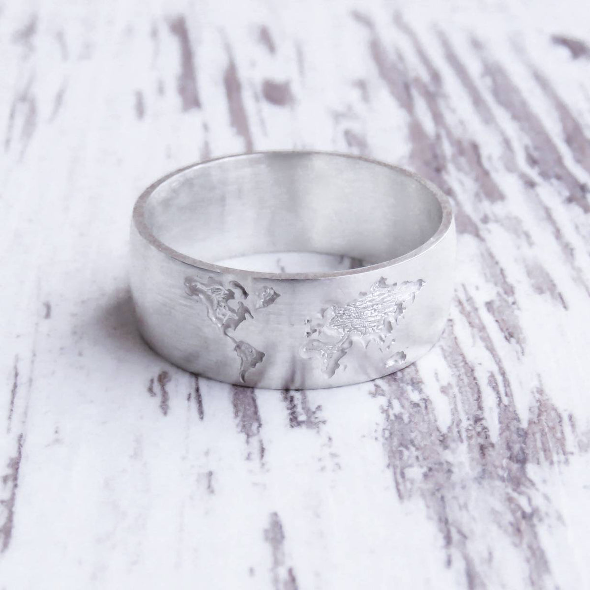 Anillo mapamundi plata best sale