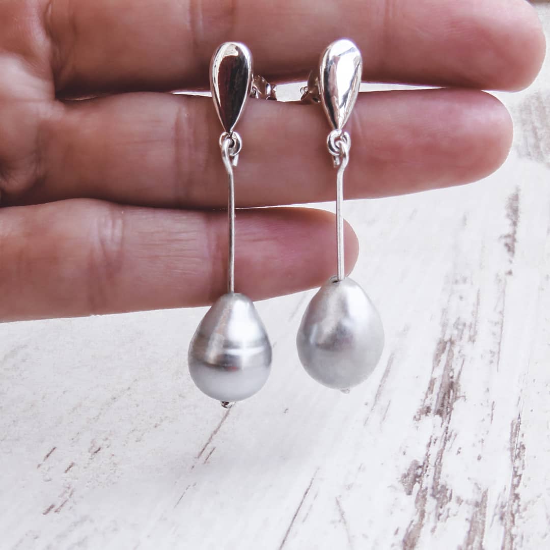 Pendientes plata y perlas