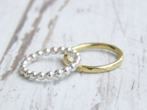 Anillo bolitas de plata XL
