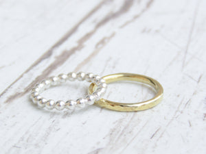 Anillo bolitas de plata XL