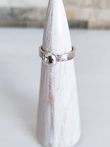 Anillo burbuja de plata de ley 4mm de ancho