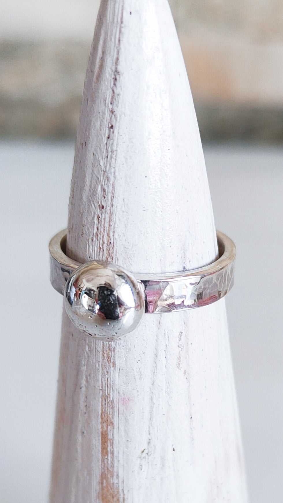 Anillo burbuja de plata de ley 4mm de ancho