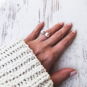 Anillo bolas plata