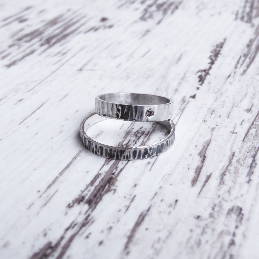 oyas artesanales martilleadas para parejas - Bohemian Nature