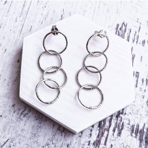 Pendientes 4 Círculos Plata