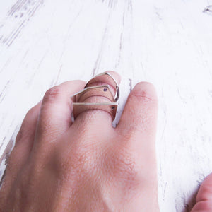 Anillo geométrico plata