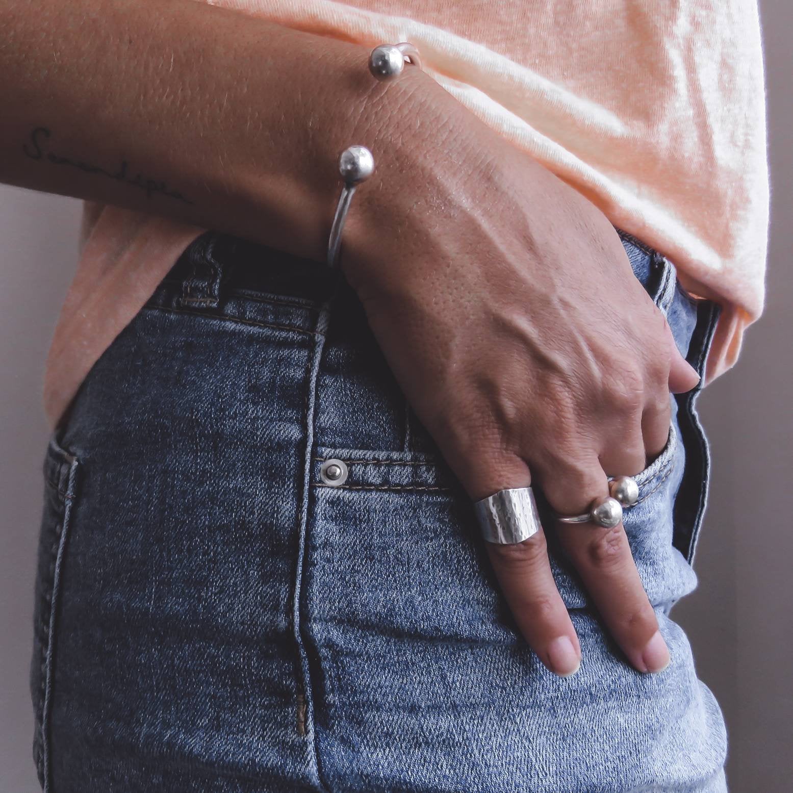 Anillo bolas plata
