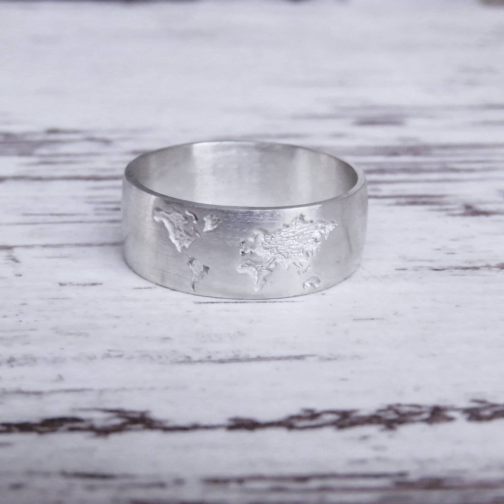 Anillo plata MAPA MUNDI