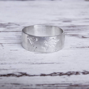 Anillo plata MAPA MUNDI